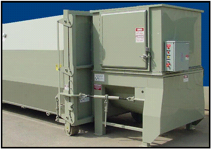 ST-15-46/36 trash compactor for large bulky waste, 4.8 cubic yard hopper capacity